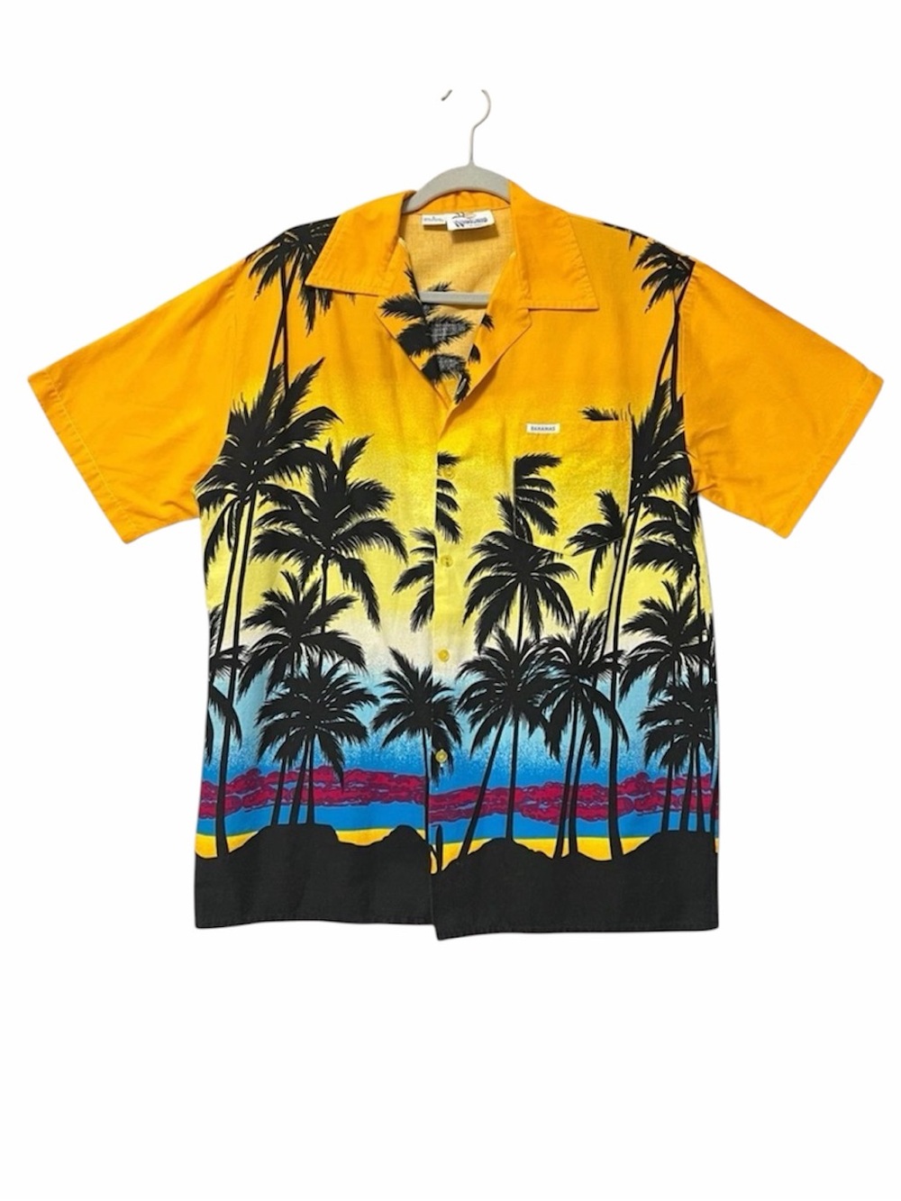 Vintage Windswept Mens Hawaiian Shirt Size Large Palm Tree Colorful 80s Retro